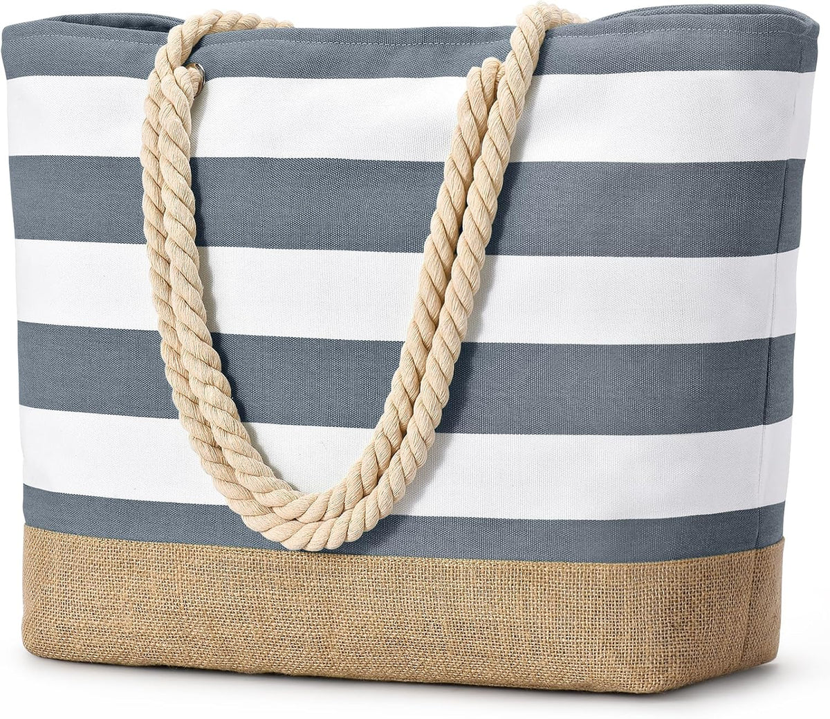 Ortekor Large Canvas Beach Tote Bag with Waterproof Design | Stylish & Sandproof Travel Essential for Summer Fun