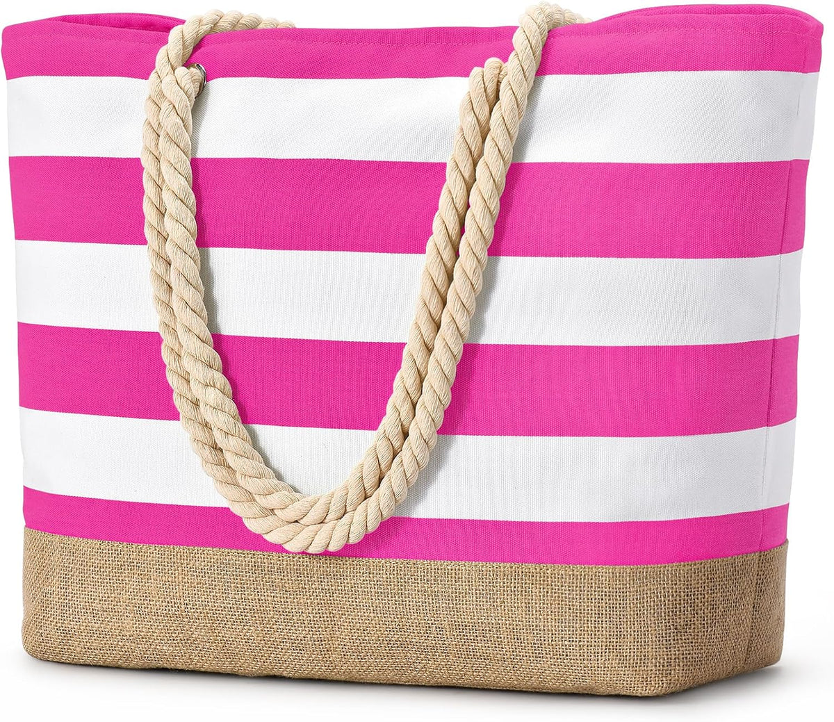 Ortekor Large Canvas Beach Tote Bag with Waterproof Design | Stylish & Sandproof Travel Essential for Summer Fun