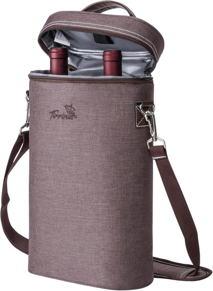 Insulated Wine Tote Carrier Bag with Padded Design | Leakproof Cooler for Travel and Parties