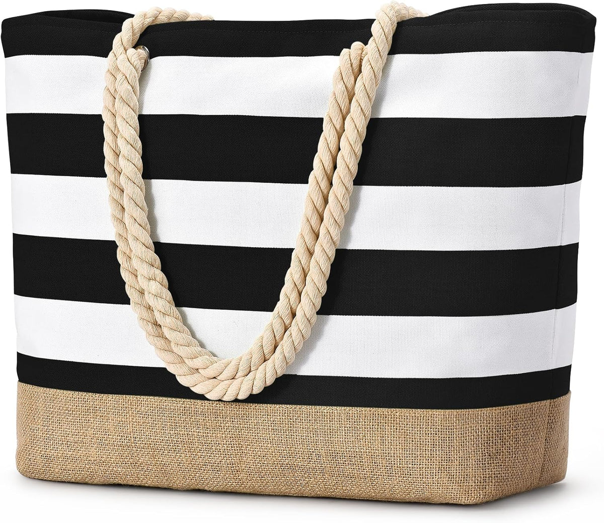 Ortekor Large Canvas Beach Tote Bag with Waterproof Design | Stylish & Sandproof Travel Essential for Summer Fun