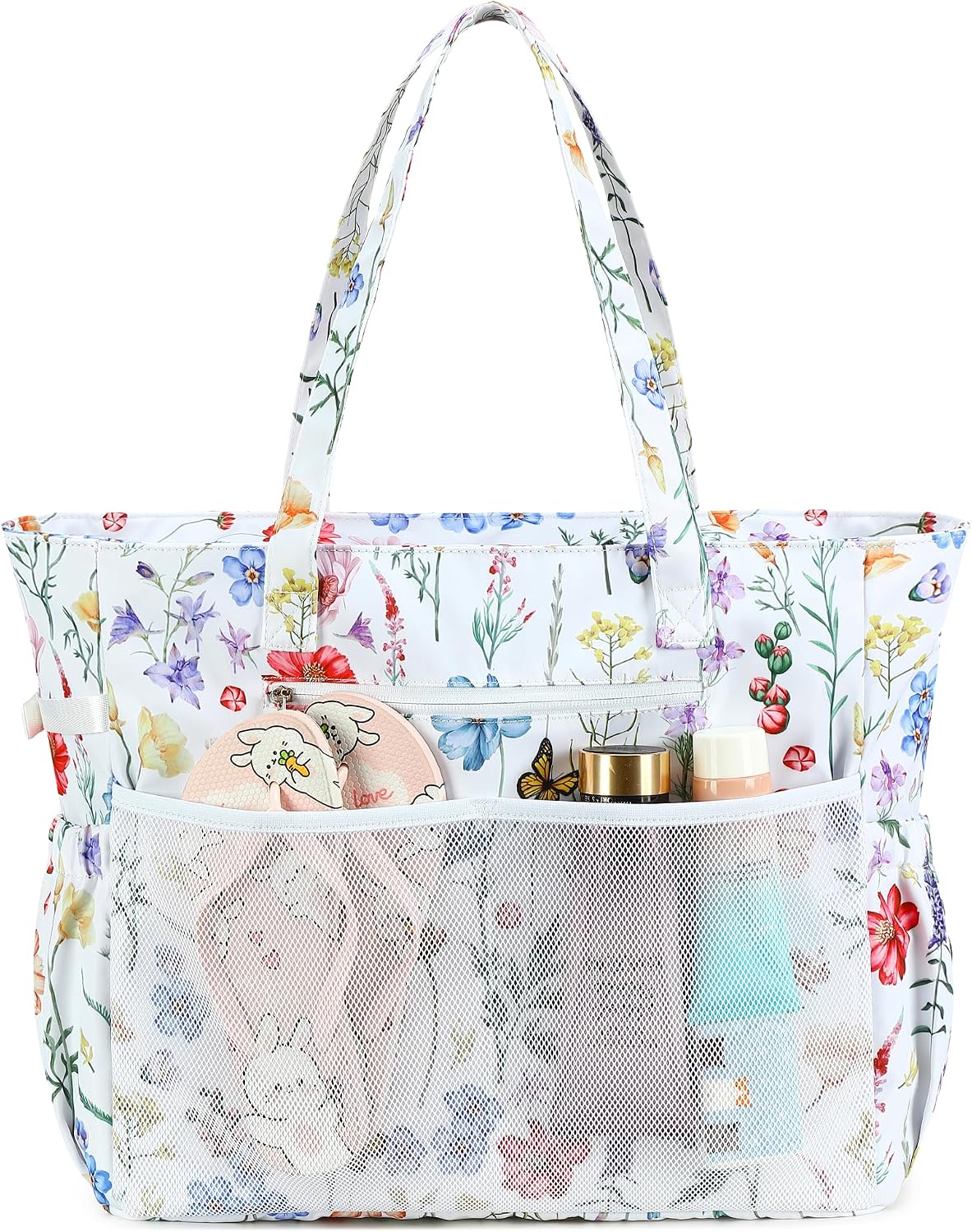 Ortekor Waterproof Beach Tote Bag with Wet Compartment | Extra Large Carry-On for Weekend Travel