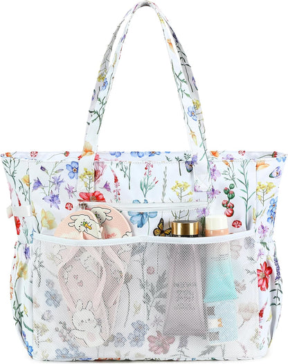 Ortekor Waterproof Beach Tote Bag with Wet Compartment | Extra Large Carry-On for Weekend Travel