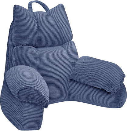Reading Pillow with Arms Memory Foam Back Support for Bed Gaming Chair Rest Lounge Cushion Adult Backrest Seated Position Dorm Room