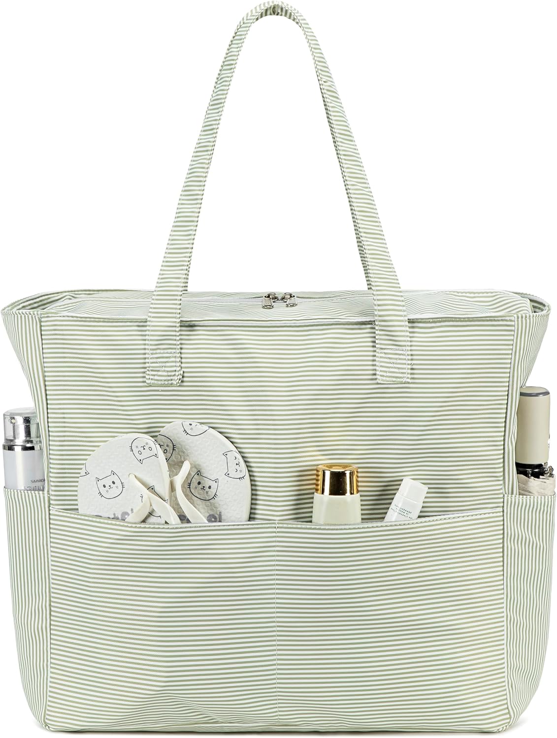 Ortekor Waterproof Beach Tote Bag with Wet Compartment | Extra Large Carry-On for Weekend Travel