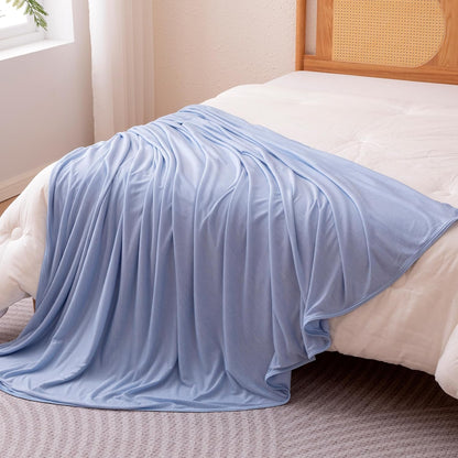 Cooling Comfort | Reversible Lightweight Blanket for Hot Sleepers | Soft Thin Throw for Bed & Couch