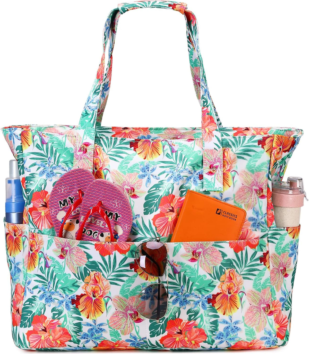 Ortekor Waterproof Beach Tote Bag with Wet Compartment | Extra Large Carry-On for Weekend Travel