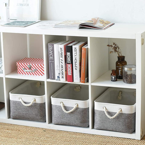 NeatNest Storage Basket - Durable Cotton Linen, Foldable Design