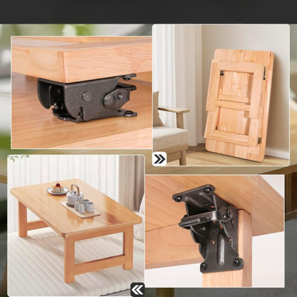 Heavy-Duty Folding Table Bracket Set — Self-Locking Steel Support Legs for Workbenches, RV Furniture, Drop-Leaf Dining Tables, Collapsible B