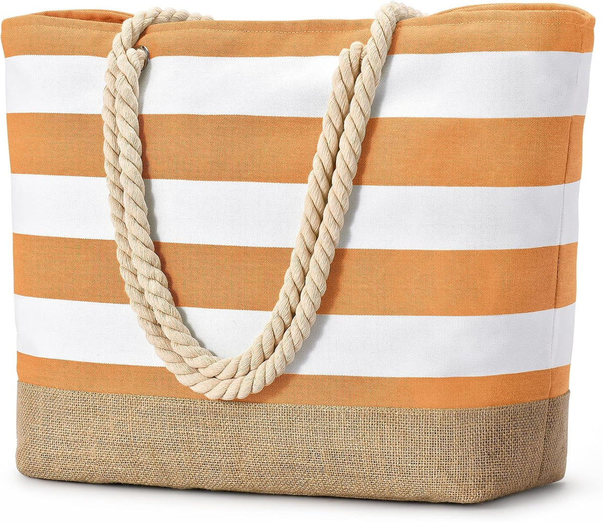 Ortekor Large Canvas Beach Tote Bag with Waterproof Design | Stylish & Sandproof Travel Essential for Summer Fun