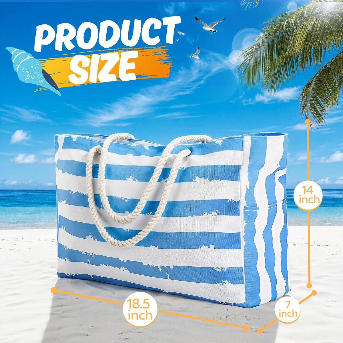 Coastal Escape | Large Waterproof Beach Bag with Sandproof Design | Versatile Tote for Family Outdoor Adventures