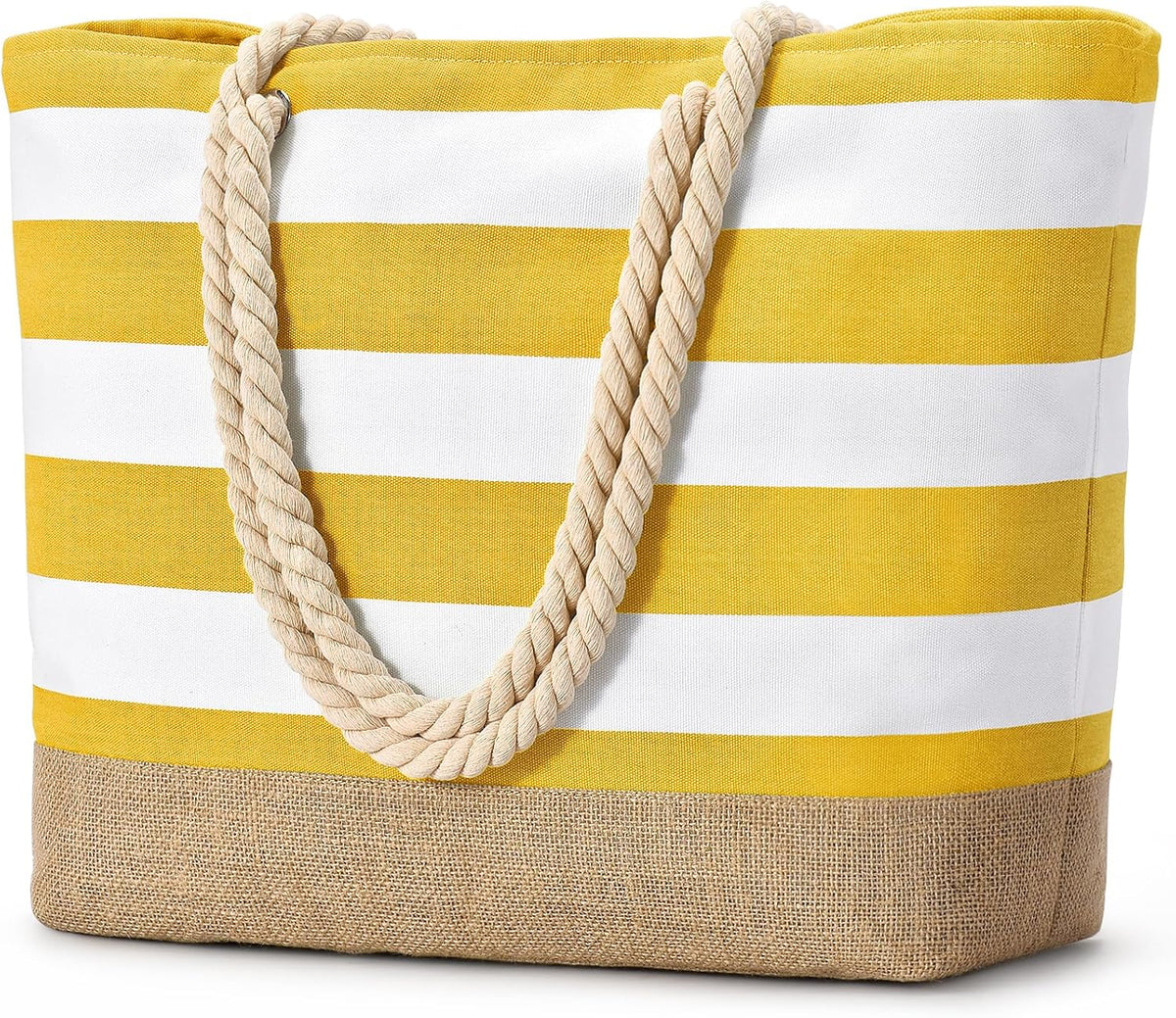 Ortekor Large Canvas Beach Tote Bag with Waterproof Design | Stylish & Sandproof Travel Essential for Summer Fun