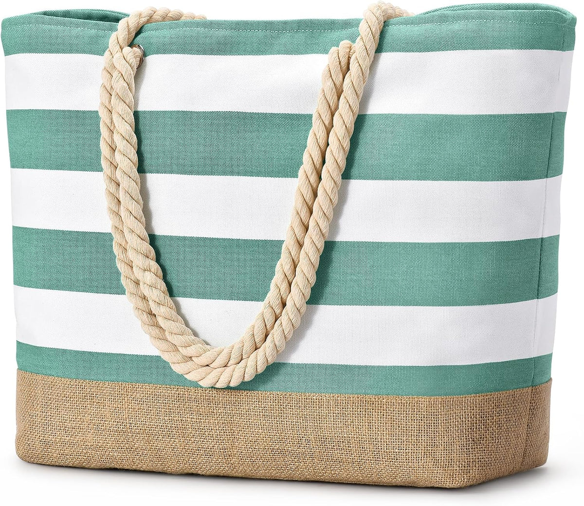 Ortekor Large Canvas Beach Tote Bag with Waterproof Design | Stylish & Sandproof Travel Essential for Summer Fun