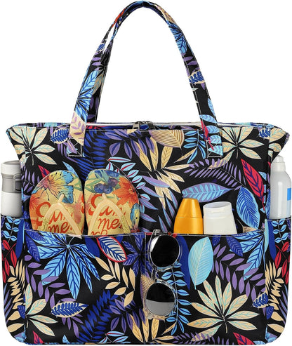 Ortekor Waterproof Beach Tote Bag with Zipper & Sandproof Design | Large Capacity for Travel and Gym