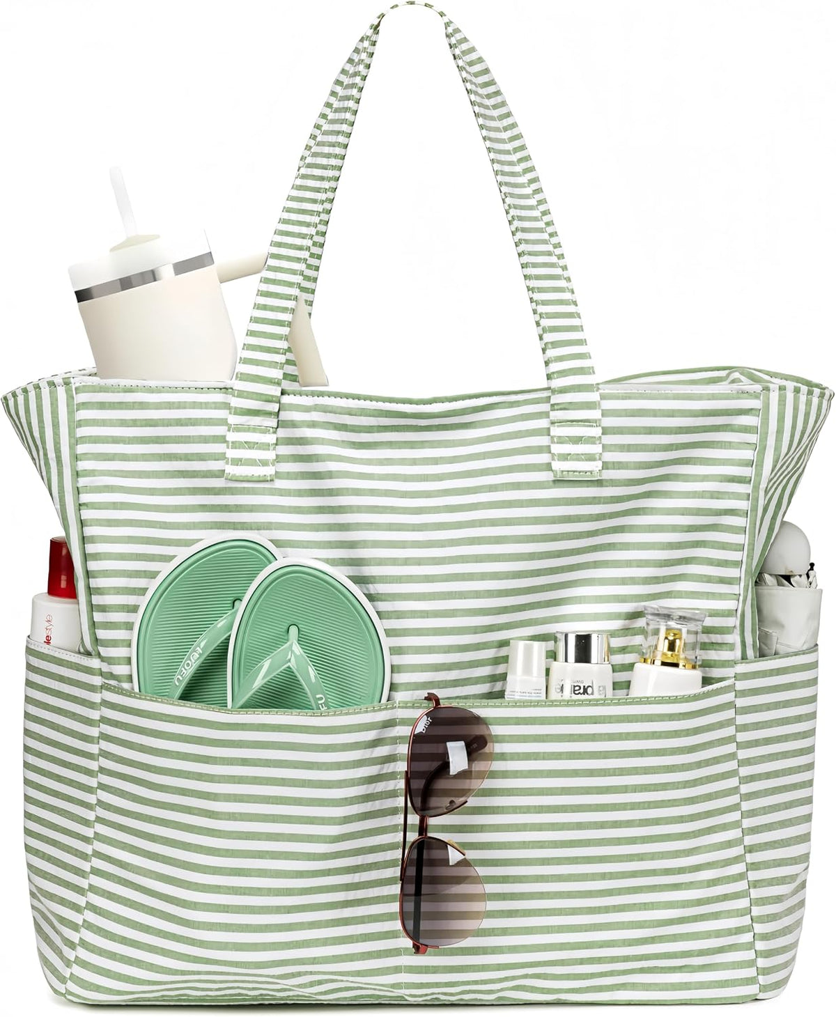 Beach Bag Waterproof with Wet Compartment, Large Beach Tote Bag for Pool and Gym, Travel Tote Bag for Grocery