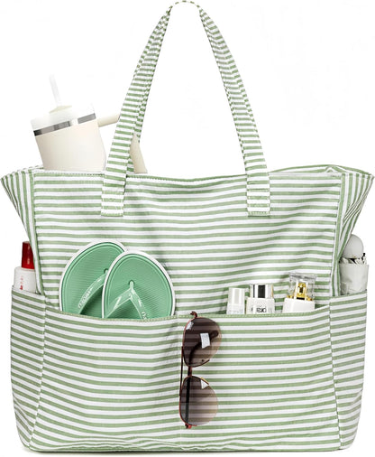Beach Bag Waterproof with Wet Compartment, Large Beach Tote Bag for Pool and Gym, Travel Tote Bag for Grocery