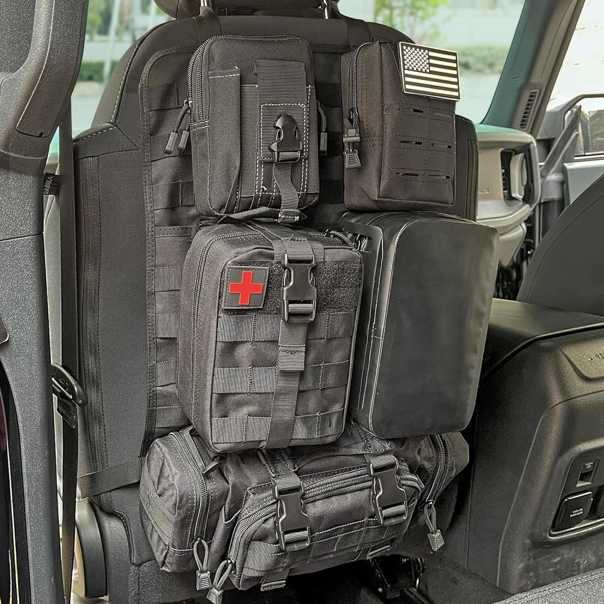 Tactical | Car Seat Organizer with Waterproof Design & Molle Webbing | Versatile Storage Solution for Cars, Trucks, and SUVs
