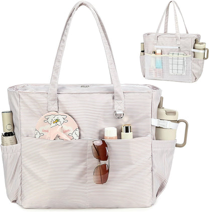 Ortekor Waterproof Beach Tote Bag with Wet Compartment | Extra Large Carry-On for Weekend Travel