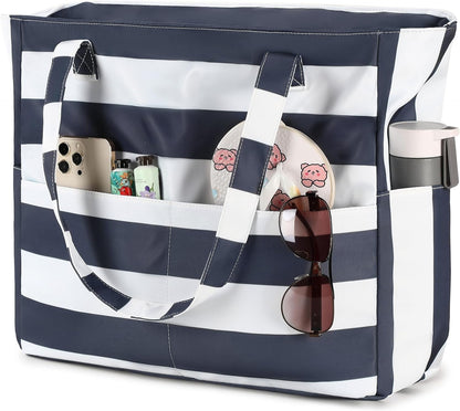 Ortekor Waterproof Beach Tote Bag with Wet Compartment | Extra Large Carry-On for Weekend Travel