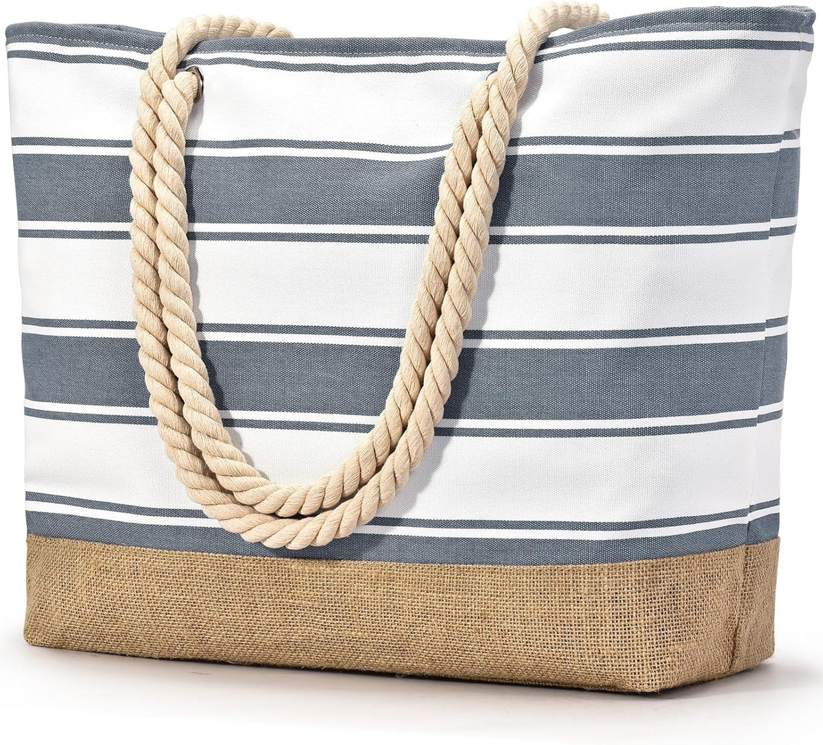Ortekor Large Canvas Beach Tote Bag with Waterproof Design | Stylish & Sandproof Travel Essential for Summer Fun