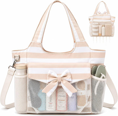 Beach Bag Waterproof with Wet Compartment, Large Beach Tote Bag for Pool and Gym, Travel Tote Bag for Grocery