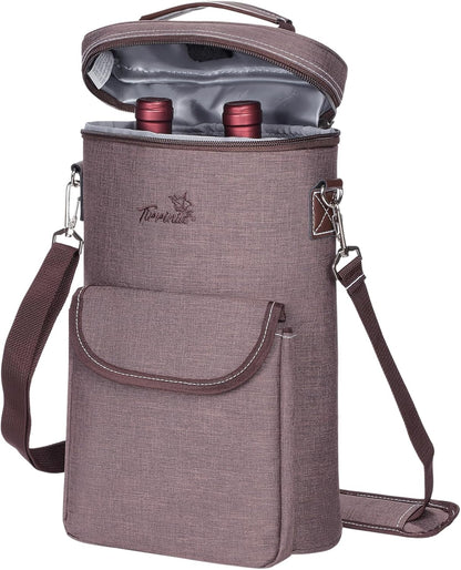 Insulated Wine Tote Carrier Bag with Padded Design | Leakproof Cooler for Travel and Parties