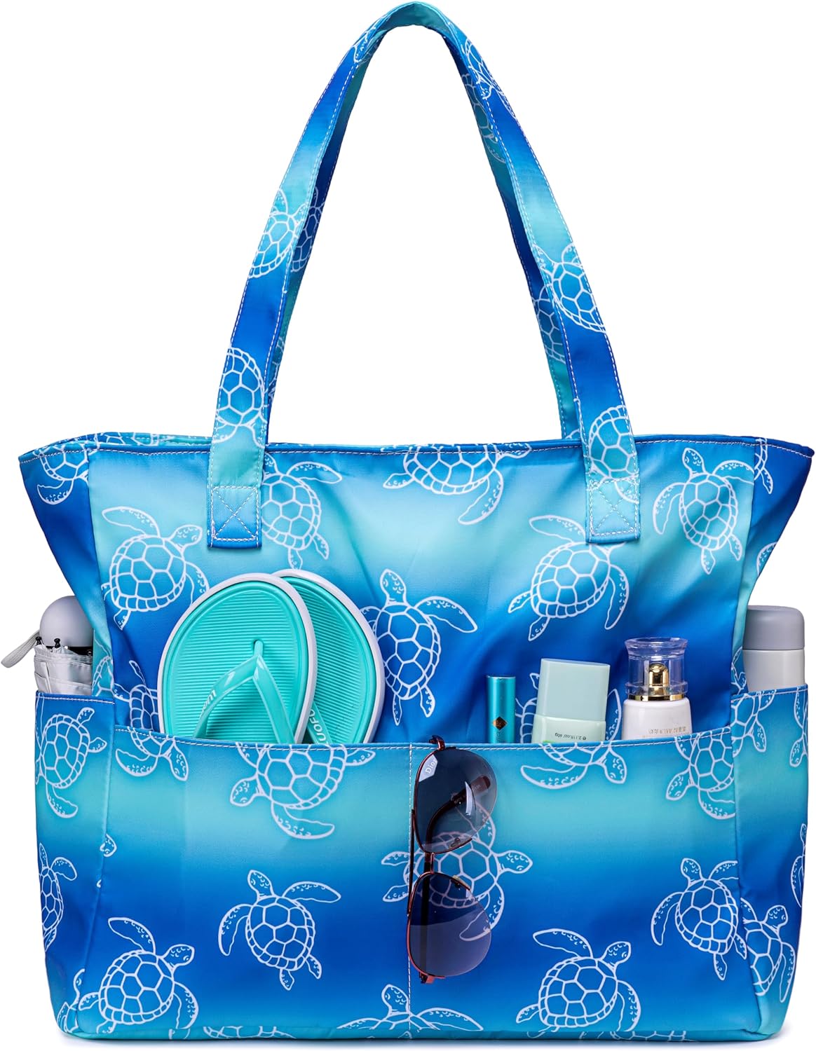 Ortekor Waterproof Beach Tote Bag with Wet Compartment | Extra Large Carry-On for Weekend Travel