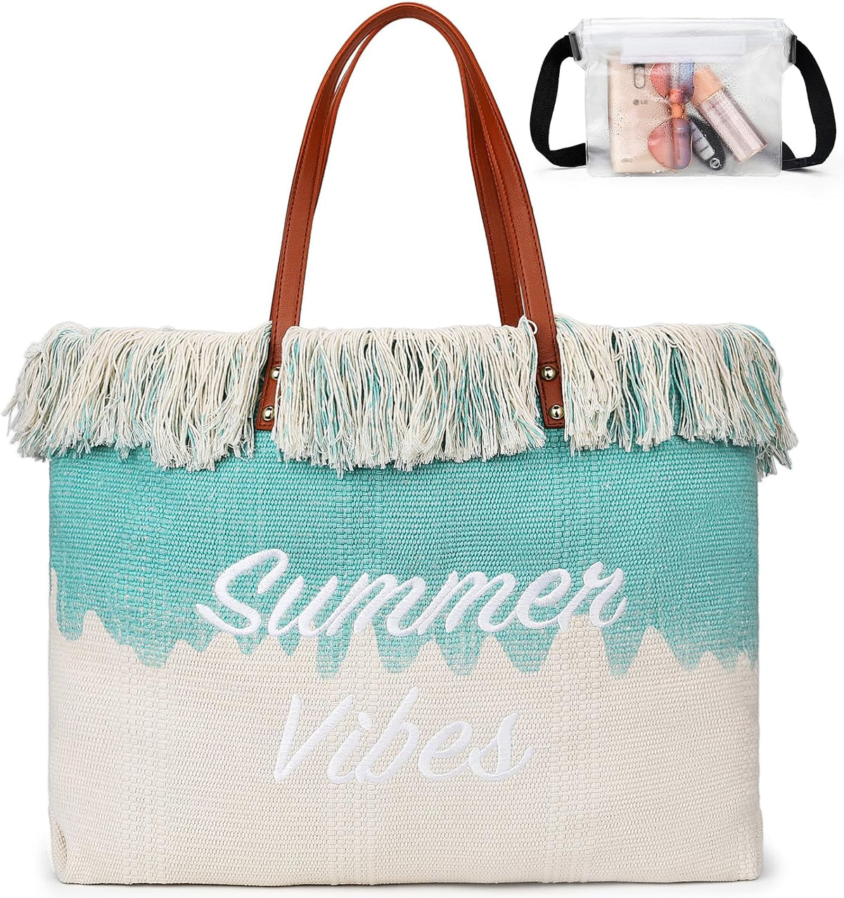 Ortekor beach Tote Bag | Large Beach Bag with Inner Pocket for Easy Organization