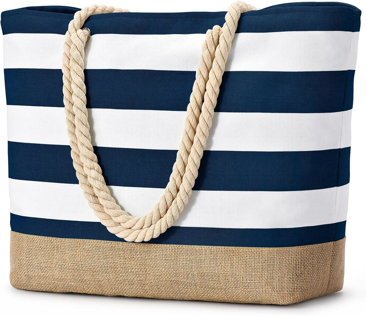 Ortekor Large Canvas Beach Tote Bag with Waterproof Design | Stylish & Sandproof Travel Essential for Summer Fun