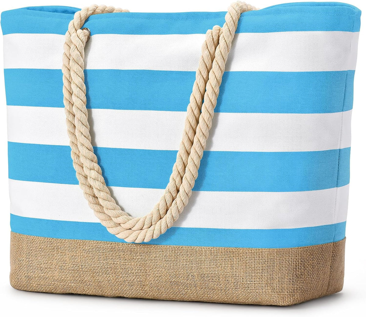 Ortekor Large Canvas Beach Tote Bag with Waterproof Design | Stylish & Sandproof Travel Essential for Summer Fun