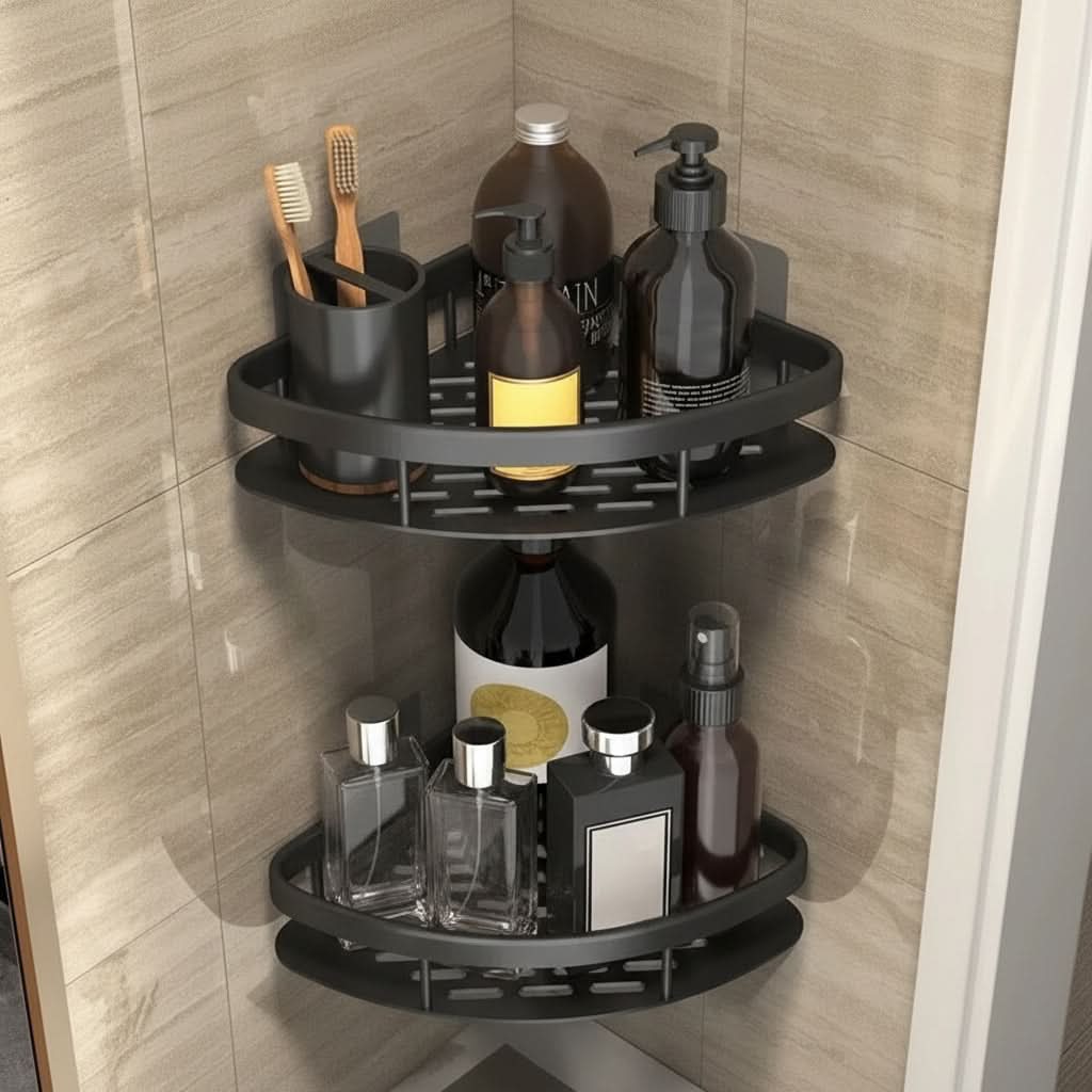 ALUVAULT – Aluminum Alloy Wall Mounted Bathroom Shelf Organizer