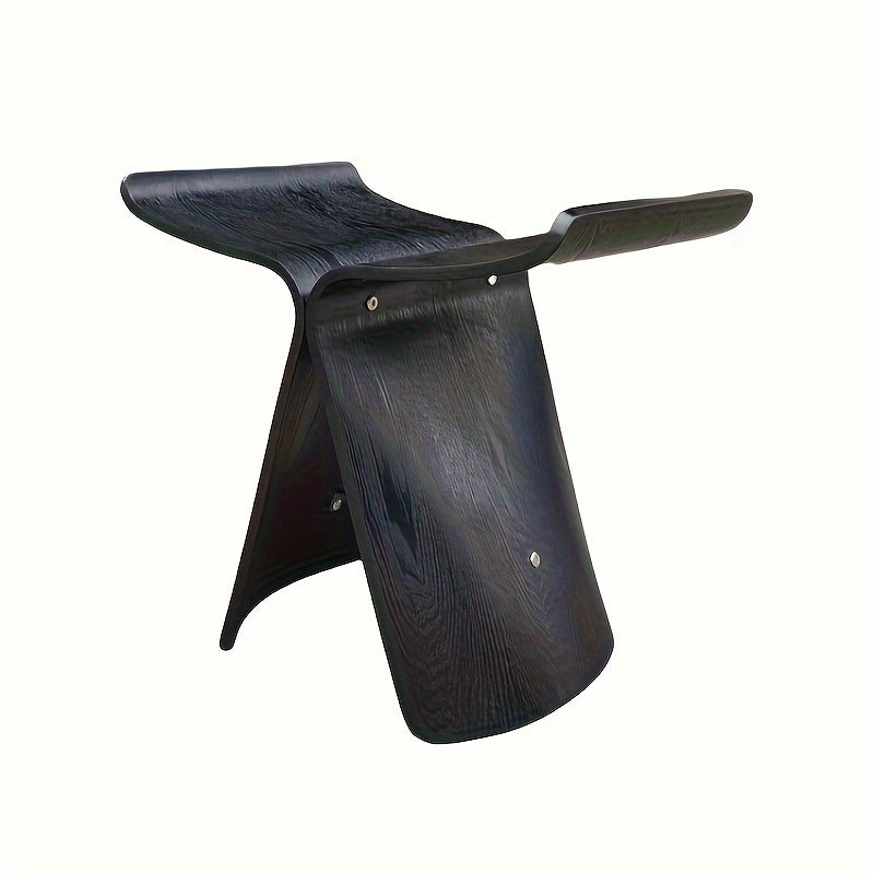 Solid Wood Butterfly Stool – Compact Accent Seat for Entryway, Living Room & Home Office