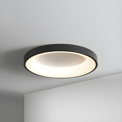 Round Flush Mount LED Fixture Iron Acrylic Low Profile for Bedroom Hallway Living Room Kitchen Dining Room Modern Minimalist Slim Design