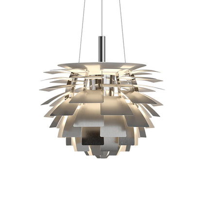 Sculptural Metal Shade Hanging Fixture 20 in Adjustable Height Overhead Lighting for Dining Room Kitchen Island Entryway Warm Glow Installat