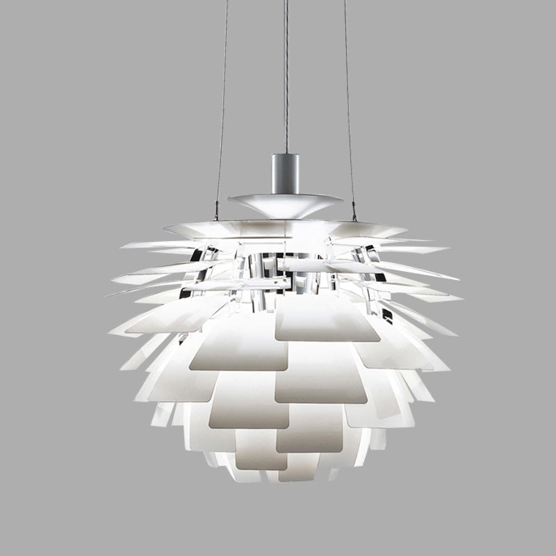 Sculptural Metal Shade Hanging Fixture 20 in Adjustable Height Overhead Lighting for Dining Room Kitchen Island Entryway Warm Glow Installat