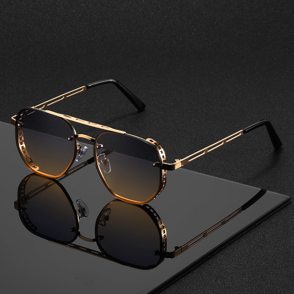 Round Metal Sunglasses with UV Protection for Men & Women – Lightweight Everyday Eyewear