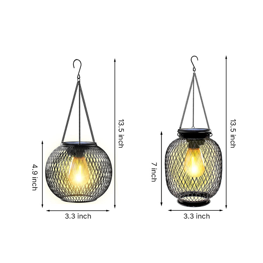 Hanging Solar Lantern with Integrated LED Light – Warm Glow for Porch, Garden & Patio