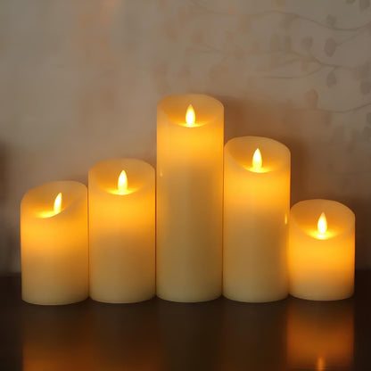Flameless LED Candles with Realistic Flicker – Safe Battery-Operated Pillar Candles for Home Decor, Weddings, Dinners & Ambiance