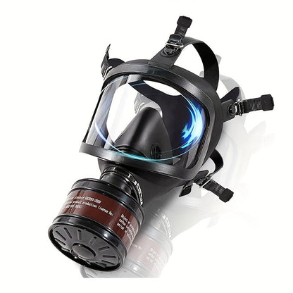 Full Face Respirator with 40mm Activated Carbon Filter for Chemical Fume Protection | Industrial Gas Mask for Paint Spray Cleaning