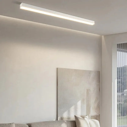 Linear LED Flush Mount Ceiling Light 47-inch Black Fixture for Bedroom Living Room Hallway Contemporary Minimalist Home Lighting