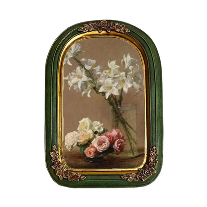 Vintage Resin Picture Frame for Home Display – Ornate Antique-Style Photo Holder for Living Room & Bedroom Décor