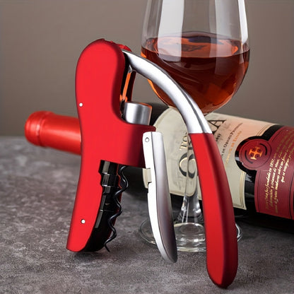 Lever-Action Wine Opener – Professional Corkscrew for Easy Bottle Opening at Home or in Restaurants