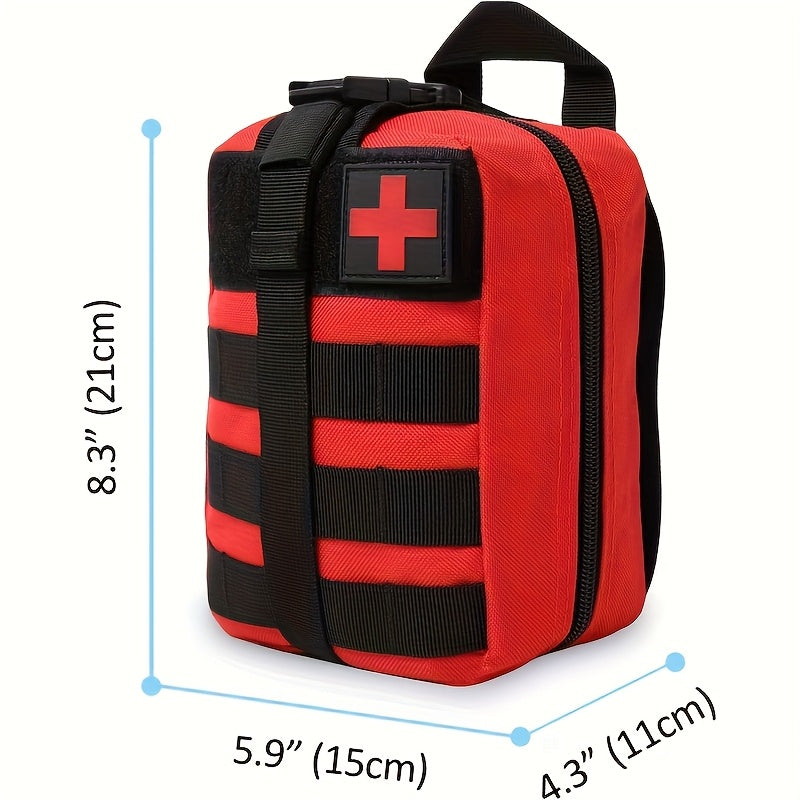 Emergency First Aid Kit with Tourniquet for Outdoor Adventures, Camping & Hiking Survival Trauma Medical Supplies | Compact Portable Bag