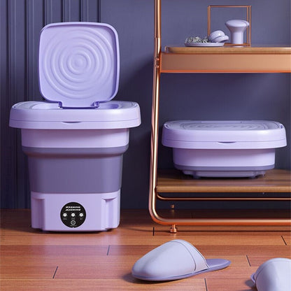 Compact Folding Washing Machine for Apartments, Dorms & Travel - Space-Saving Manual Laundry Washer with Water Filtration