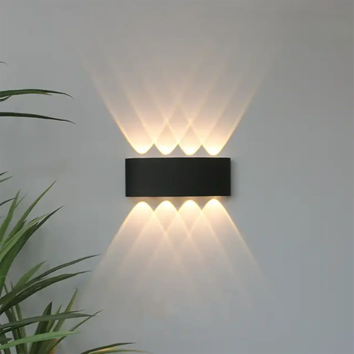 Weatherproof Sconce Fixture 8 in LED Up-Down Beam Black White for Exterior Front Door Hallway Patio Garden Modern Aluminum IP65 Architecture
