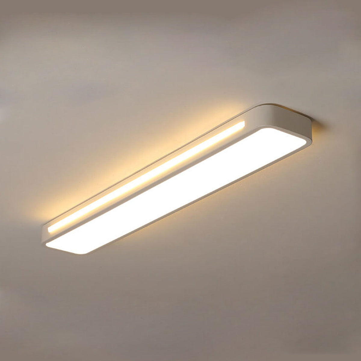 Low-Profile LED Flush Mount Ceiling Light 19 in Black White Acrylic for Bedroom Hallway Living Room Modern Hardwired Fixture