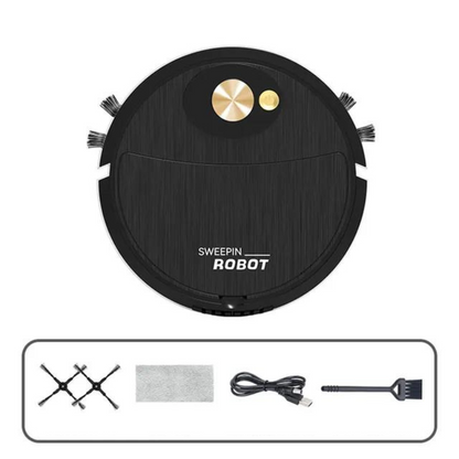 Cordless Robotic Floor Sweeper Mop Vacuum 9 Inch Wide Slim Profile Self-Navigating Hardwood Tile Laminate Pet Hair Dust Multi-Surface Rechar
