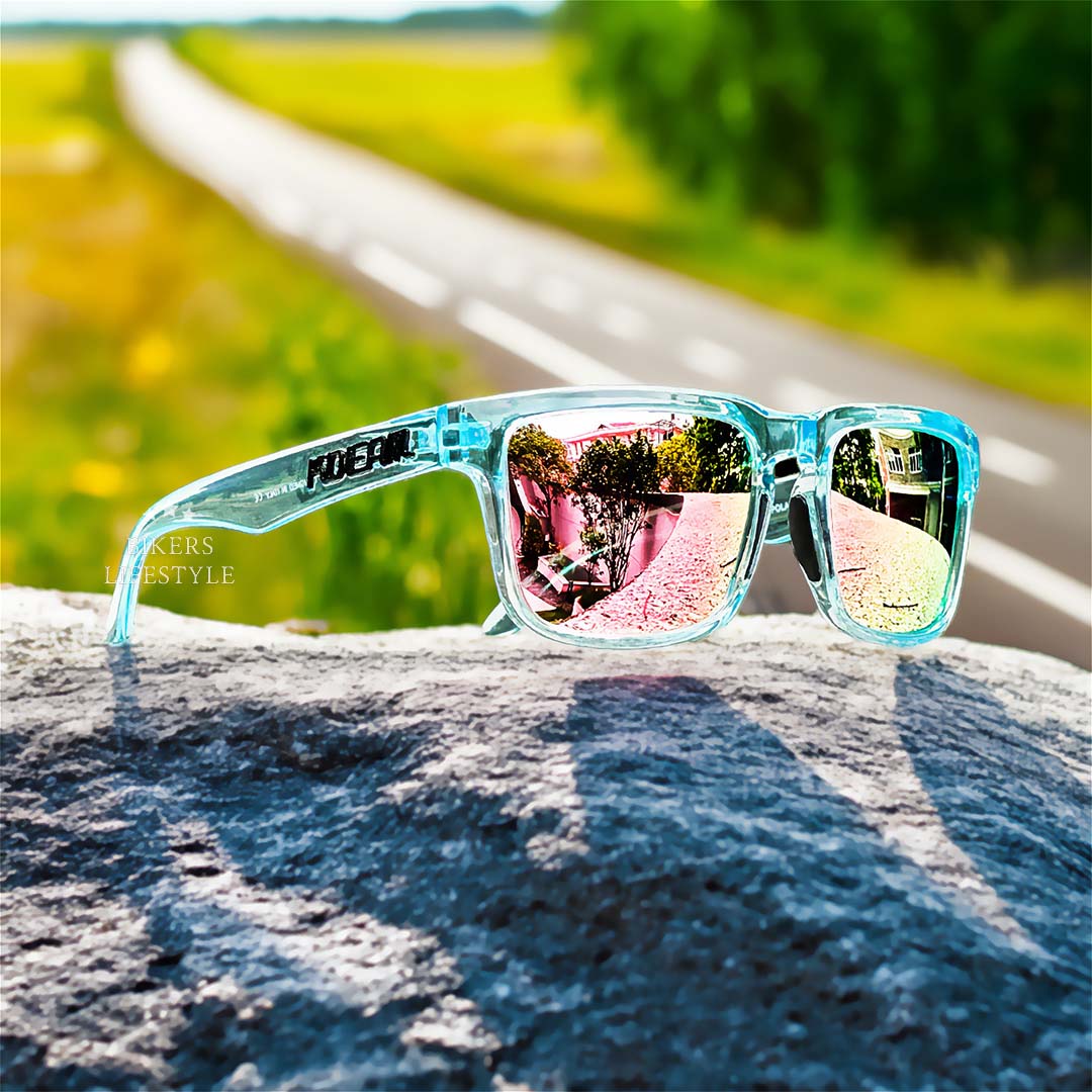 Polarized Riding Sunglasses with Blue Light Filter & UV400 Protection for Motorcycle & City Driving