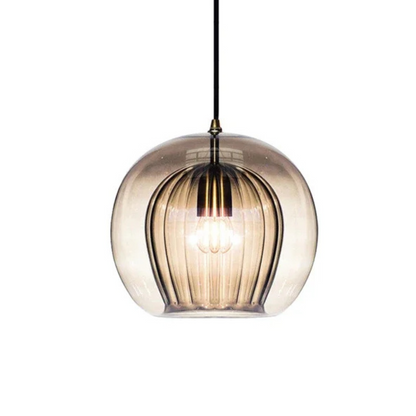 Clear Glass Globe Drop Light E14 Socket for Kitchen Counter and Eat-In Nook Overhead Fixture Contemporary Low-Profile Ceiling Accent
