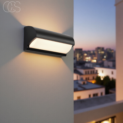 Outdoor LED Wall Light Fixture Black Modern Waterproof Sconce for Patio Garden Entryway 960 Lumens Warm White 3000K IP65 Rated
