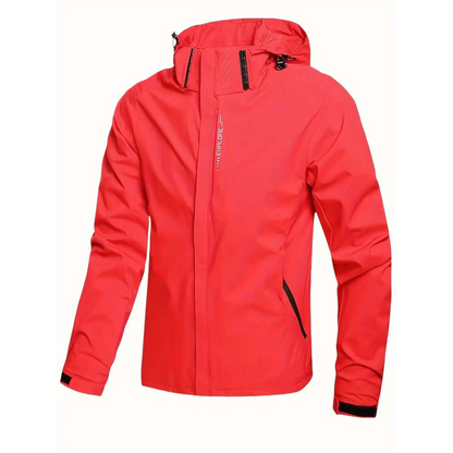 Lightweight Zip-Front Rain Jacket with Hood – Breathable Weather Shell for Men